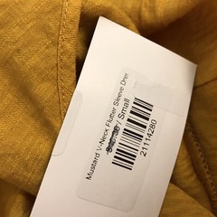 Doubleju A Line Mustard V Neck Flutter Sleeve Dress Size Small