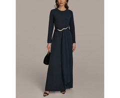 Donna Karan New York Jewel-Neck Draped Detail Gown $249 Size 8 # 14B 2521 Blm