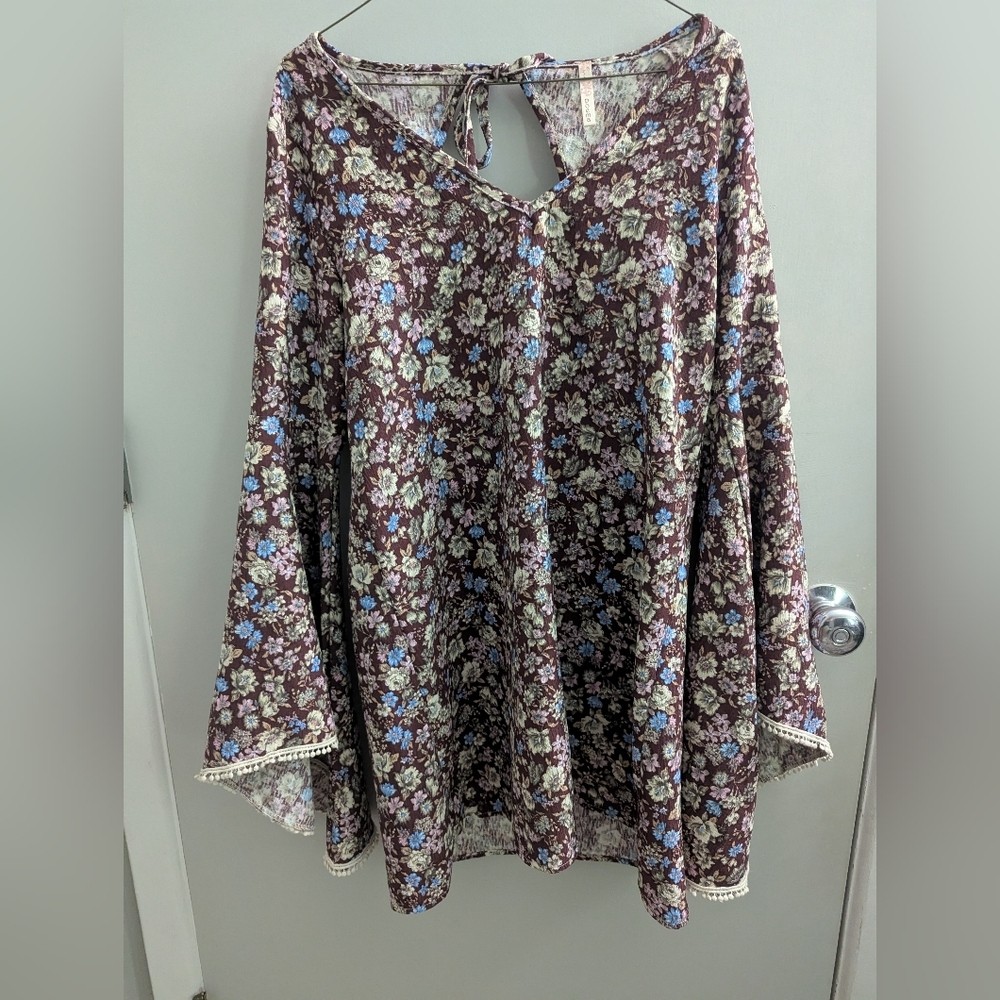 Poema Vibrant Patterned Cottage Core Bohemian Dress Medium Floral Fairy Whimsy