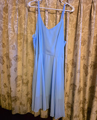 Women’s Blue Solid Chiffon Sleeveless 3XL
