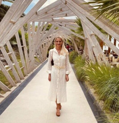 ZARA CREAM EMBROIDERED CUTWORK Long Sleeve Midi Dress size S 8 10 4786/109