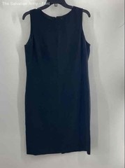Patrick Collection Womens Black Silk Sleeveless Round Neck Sheath Dress Size 14