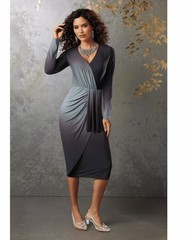 Size M Midnight Velvet Gray Black Dinner Date Church Party Minerva Ombre Dress