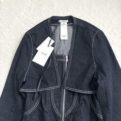 Ameri VINTAGE Japan BOLERO SET DENIM DRESS S Blue Denim Jacket Dress Set New