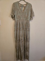 Womens sage green lace maxi dress