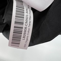 Quince Black Organic Cotton Tiered Maxi Dress sz XS Womens Pockets Poplin Fabric