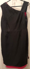 Roksanda Ilincic Asymmetrical Pink & Black Pencil Fitted Dress UK 16, EU44 US 12