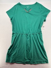 Kim Rogers Women&rsquo;s Knit Dress Cinch Waist Green Size 2X Embellished Neckline NWT