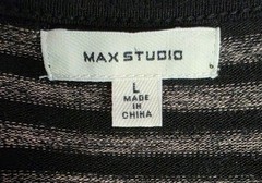 Max Studio Gray Black Long Sleeve Stretch Knee Length Sweater Dress Size Large