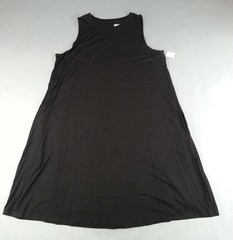 NWT NEW Women&rsquo;s XL Black Sleeveless Scoop Neck Swing T-Shirt Dress