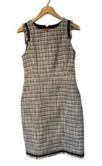 J Crew Navy & Off White tweed shift dress size 8