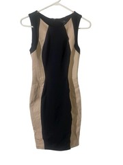 David Lerner Small Bodycon Lambskin Trim Flattering Dress NYE Sexy Silhouette