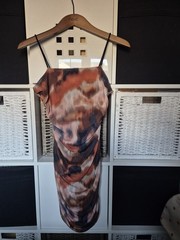 Pink Vanilla Womens Patterned Stretch Mesh Bodycon Dress Size UK 6