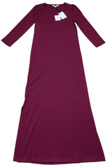 HATCH Maternity Dress By The Nines Womens (M) Wine Ribbed Scoop Neck Side Slit
