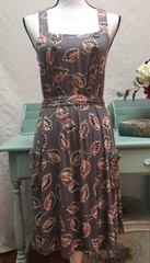 Anthropologie Little Yellow Button Women’s Dress Bayside Gray Coral New Small