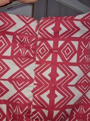 Woolworths white/red/green geometric print knee lenght dress size 10