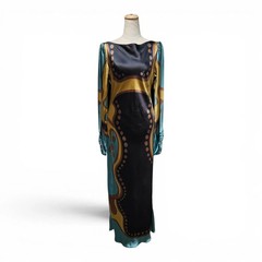 La DoubleJ Multicolor Printed Long Sleeve Cut Out Dress Size L New w/ Tags