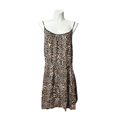 J For Justify Women’s 2X Dress Brown Animal Print Sleeveless Stylish Trendy