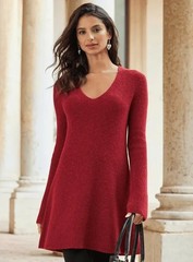 Women Peruvian Connection Dress Burgundy Alpaca M
