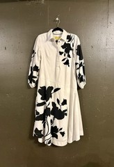 Maeve Jo Faulkner Black White Button-Front Asymmetrical Dress Woman’s X- Small