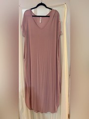 🌸 Vanilla Bay Mauve V-Neck Maxi Dress | 2X-3X