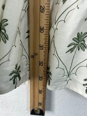 Zara Ecru Floral Palm Tree Print Dress Size S Tiered V-Neck No Belt Puff Sleeve