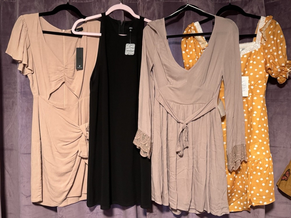 Lot Of 4 NWT Women&rsquo;s Size S Dresses LULU’s Altar’d State Lucca 70F/21C