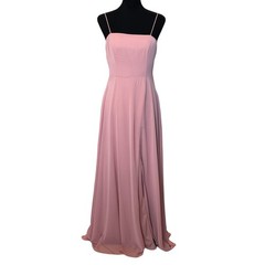 New ~ LOVELY ~ Square Neck Chiffon Maxi Dress With Front Slit Size 6 HOMECOMING