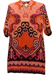Donna Morgan Dress Size 8 Multi Color Machine Wash 3/4 Sleeve 95% Polyester