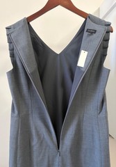 NWT Talbots Gray Wool Blend Ruffled Sleeveless Sheath Pencil Dress Size 8 $169