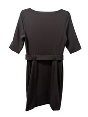 Banana Republic Black Tall 8 Sheath Dress With Belted Waist & 3/4 Sleeves Dress