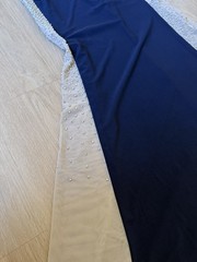 XSCAPECaviar-Beaded Illusion Gown Size 4navy Blue