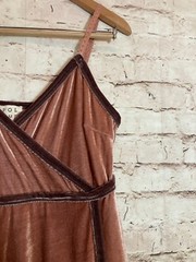 POL Slip Dress Womens Medium Mauve Pink Velvet Feminine Coquette Babydoll