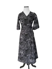 Disturbia Spellwork Midi Wrap Dress Size US 4 UK 8 Black Goth Witchy Grunge Emo