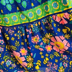 Natural Life Mini Dress Size M Floral Mixed Print Boho Smocked Tiered Pockets