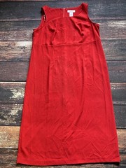SAG HARBOR Stretch Woman SZ 16W Red Sleeveless Sheath Maxi Dress