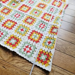 OOPS Multicolor Crochet Granny Square V-Neck Strappy Mini Sundress One Size