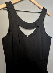 NEW Waverly Grey Keyhole Stretch Sleeveless Black Bodycon Sheath Dress Size 10