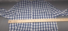Blue Gingham Check Fit Flare Midi Dress Womens S Ruffle Bell Sleeve Cottagecore