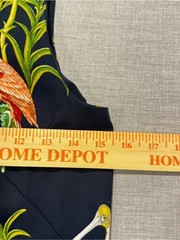 Ann Taylor Factory Navy Shift Dress with Green & Yellow Leaf Print