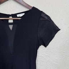 Anthropologie Weston Dress M Mesh Sheer Midi Ruched Illusion Whimsigoth Witchy