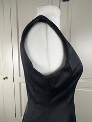 Jigsaw weighty satin Fit And Flare black Dress, Size UK 12