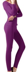 Womens Microfleece Thermal 2 PC Set Purple Small Ultimate Warmth Comfort Fit
