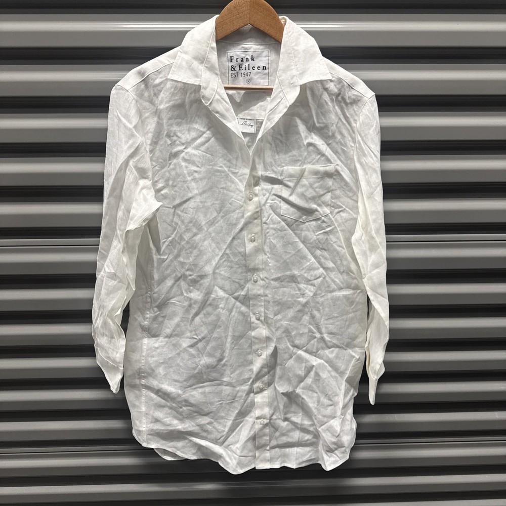 New Frank & Eileen Mary Classic Shirt dress S Small White 100% Linen $298 NWOT