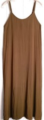 Dress, Long, Slender Adjustable String Dress, Medium, Olive Gold, 53 Inches Long