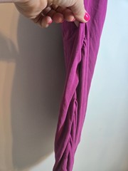 NWT Express Raspberry Solid Knit Ruched Stretch Crew Neck T-Shirt Midi Dress S
