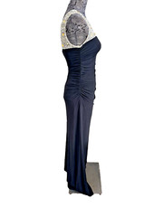 NWOT JS Boutique One Shoulder Beaded Jersey Dress Black Size 4