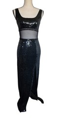 Vintage Cache Fully Sequined Gown Dress Size 2 90s Y2k Fairy Whimsigoth