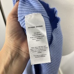 Samsoe Samsoe Everly Ribbed Knit Sweater Size L Large Blue NEW $270