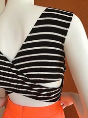 Double zero Dress stripe/Solid Sleeveless,Cut Out, Lined,STRETCH,L, Multicolor.